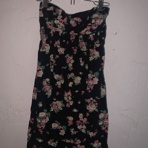 S Billabong strapless floral mini dress